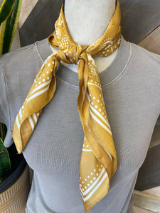 Small Bandana Print Wildrag- Mustard