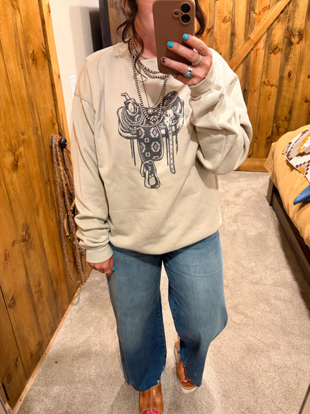 Aztec Saddle Graphic Sweatshirt