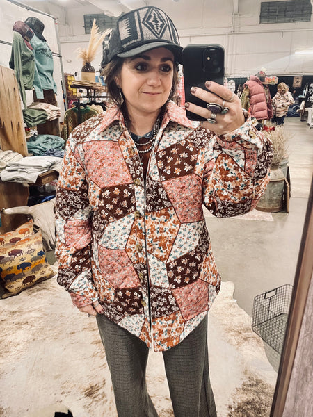 Quilted Floral Boho Jacket