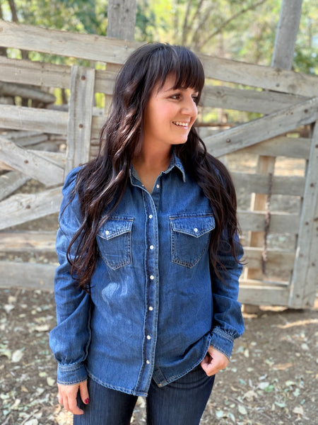 David Button Down Denim Shirt