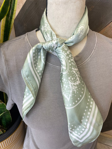 Small Bandana Print Wildrags- Sage