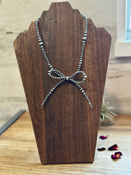 Graduated Bow Necklace- Sterling Silver