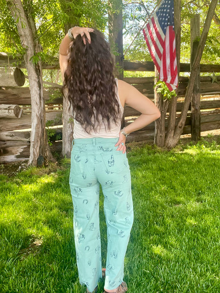 Western Print Pants