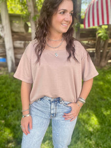 Everyday Short Sleeve Tee- Taupe