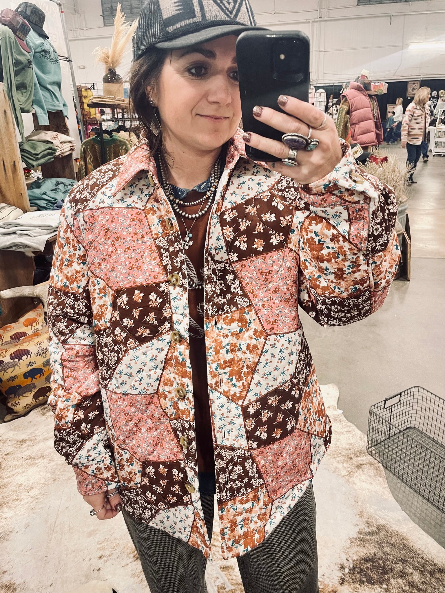 Quilted Floral Boho Jacket