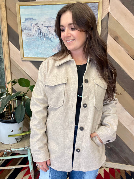 The Juniper Wool Like Jacket-Cream