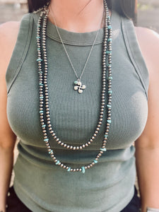 Polished Turquoise Beaded Necklace