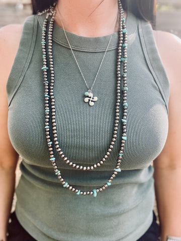 Polished Turquoise Beaded Necklace