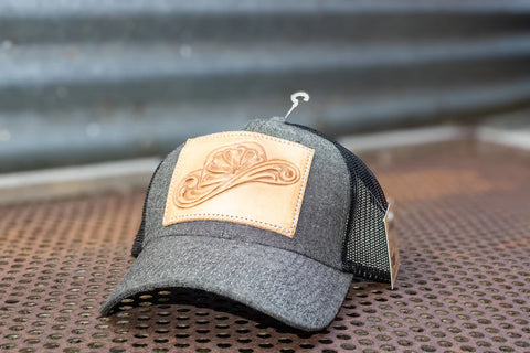 The Cowboy Hat Hand Tooled Leather Patch Hat