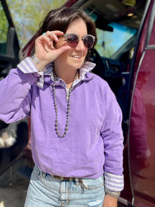Basic 1/2 Zip Sweatshirt- Lavender