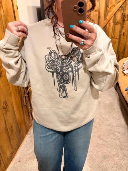 Aztec Saddle Graphic Sweatshirt