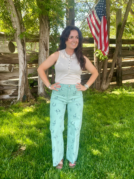 Western Print Pants
