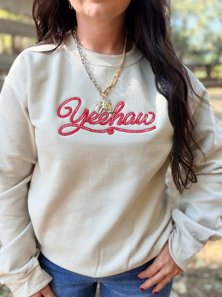 Yeehaw Embroidered Graphic Sweatshirt