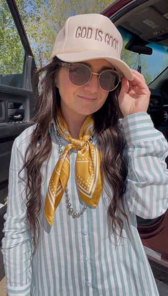 Small Bandana Print Wildrag- Mustard