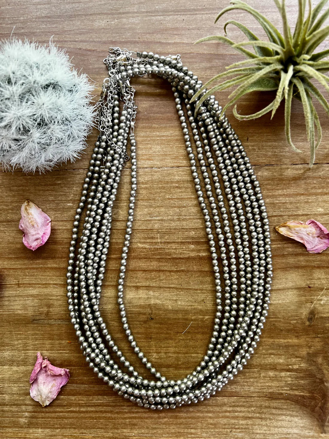 18 Inch 4mm Silver Plated Pearls