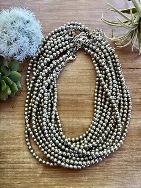 16 Inch 6mm Silver Plated Pearls