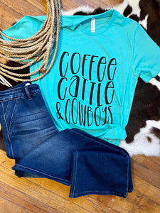 Coffee Cattle Cowboys  Graphic Tee